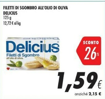 Coop Delicius Filetti Di Sgombro All'Olio Di Oliva offerta