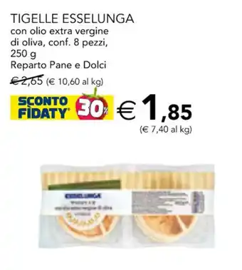 Esselunga Tigelle Esselunga con olio extra vergine di oliva 8 pezzi, 250 g offerta