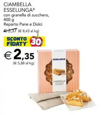 Esselunga Esselunga Ciambella con granella di zucchero 400 g offerta