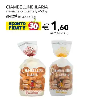 Esselunga Ciambelline Ilaria classiche o integrali 650 g offerta