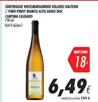 Coop Caldaro Vino bianco offerta