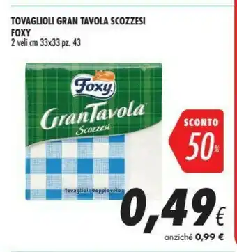 Coop Foxy Tovaglioli offerta