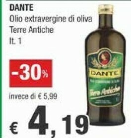 Crai Dante Olio Extra Vergine D'Oliva Terre Antiche 1000 G(ml) offerta