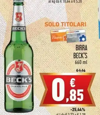 Conad Becks Birra Bec S 660 Ml offerta