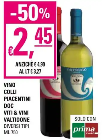 Basko Vino Colli Piacentini DOC Viti & Vini Valtidone diversi tipi ml 750 offerta