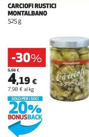 Coop Montalbano Gustoparty Carciofi Rustici 525 G(ml) offerta