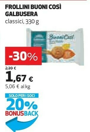 Coop Galbusera Frollini Buoni Cosi offerta