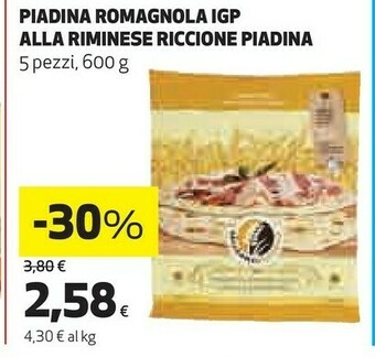 Coop Riccione piadina Romagnola Igp Alla Riminese offerta