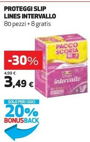 Coop Lines Proteggi Slip Intervallo offerta
