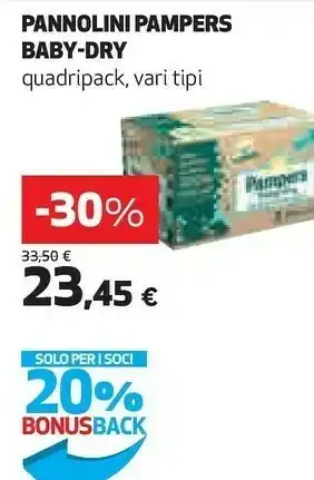 Coop Pampers Pannolini Baby-dry Quadripack offerta