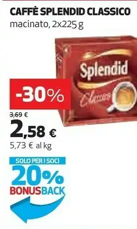 Coop Splendid Caffè Classico Macinato offerta