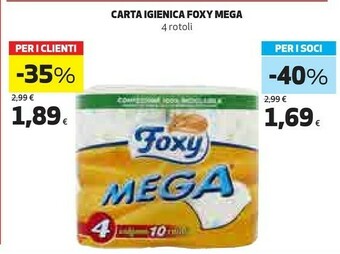 Coop Foxy Carta Igienica Mega offerta
