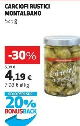 Coop Montalbano Gustoparty Carciofi Rustici 525 G(ml) offerta