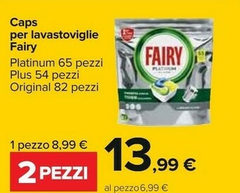 Carrefour Fairy Caps Per Lavastoviglie Platinum 65 Pezzi/ Plus 54 Pezzi/ Original 82 Pezzi offerta