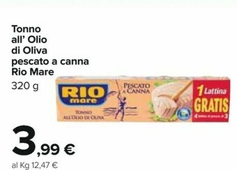 Carrefour Rio Mare Tonno All'olio Di Oliva Pescato A Canna 320 G offerta