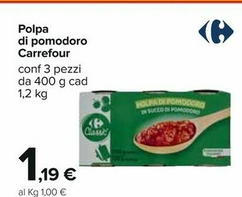 Carrefour Carrefour - Polpa Di Pomodoro 400 G(ml) offerta