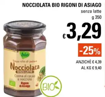 Basko Nocciolata Bio Rigoni di Asiago senza latte g 350 offerta