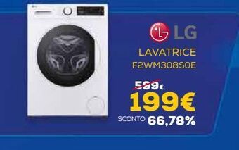 Euronics Lavatrice lg f2wm308s0e offerta