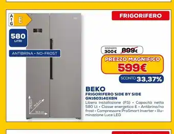 Euronics Frigorifero side by side beko gn160314xbn offerta