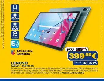 Euronics Tablet -tab p 11 5g lenovo offerta