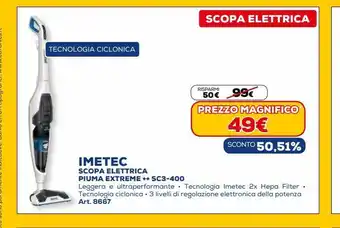Euronics Scopa elettrica imetec piuma extreme ++ sc.-400 offerta