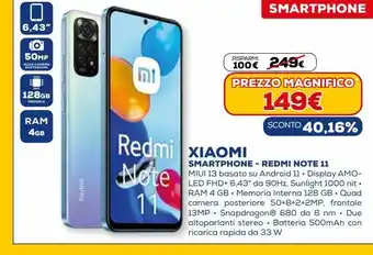 Euronics Smartphone - redmi note 11  xiaomi offerta