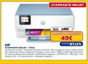 Euronics Stampante inkjet - 7721e hp offerta