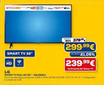 Euronics Smart tv full hd 32'' - 32lm631c  lg offerta