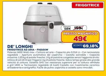 Euronics Friggitrice ad aria - fh2101w delonghi offerta