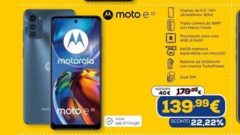 Euronics Motorola moto e 32 offerta