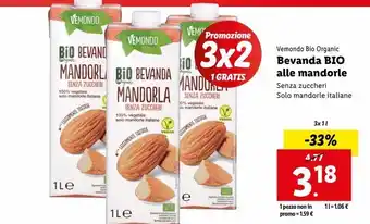 Lidl Bevanda bio alle mandorle offerta