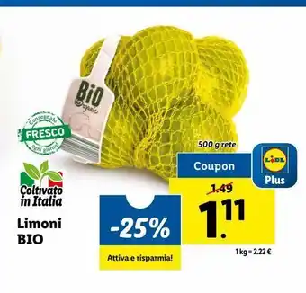 Lidl Limoni bio offerta