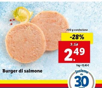 Lidl Burger di salmone offerta