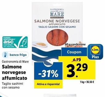 Lidl Salmone norvegese affumicato offerta