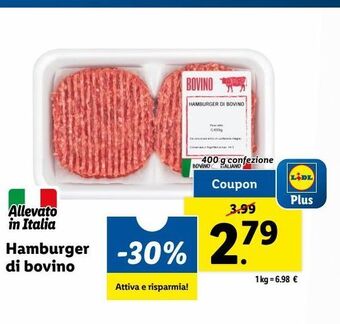 Lidl Hamburger di bovino offerta