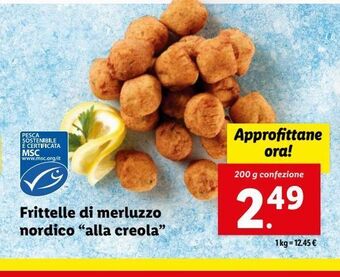 Lidl Frittelle di merluzzo nordico alla creola offerta