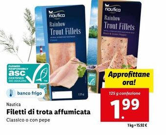 Lidl Filetti di trota affumicata offerta