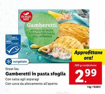 Lidl Gamberetti in pasta sfoglia offerta