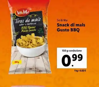 Lidl Snacks di mais gusto bbq offerta