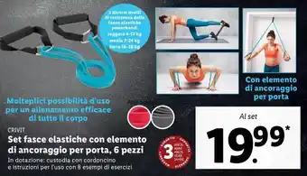 Lidl Set fasce elastiche con elemento di ancoraggio per porta 6 pezzi offerta