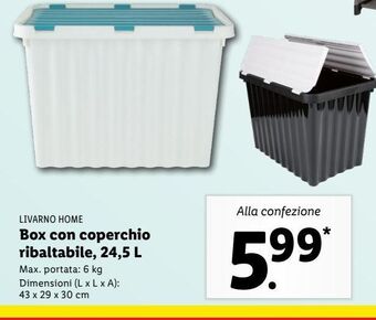 Lidl Box con coperchio ribaltabile 24.5 l offerta