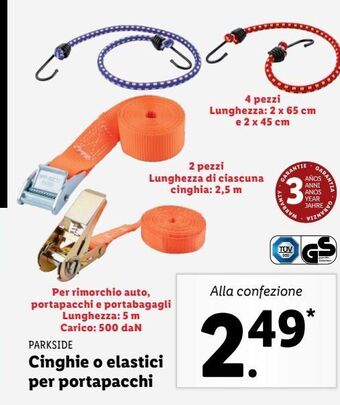 Lidl Cinghie o elastici per portapacchi offerta