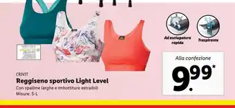 Lidl Reggiseno sportivo light level offerta