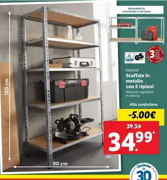 Lidl Scaffale in metallo con 5 ripiani offerta