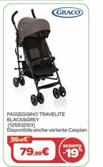 Bimbo Store Passeggino travelite black&grey offerta