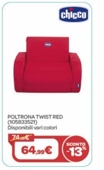 Bimbo Store Poltrona twist red offerta