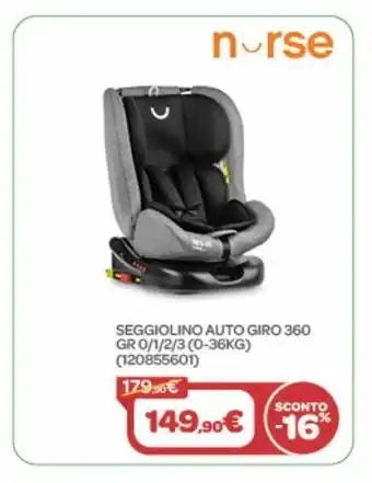 Bimbo Store Seggiolino auto giro 360 gr 0/1/2/3 (0-36 kg) offerta