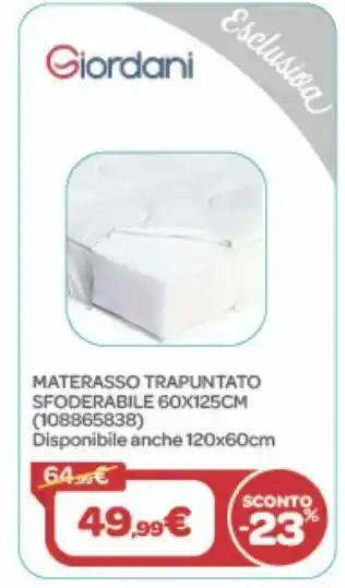 Bimbo Store Materasso trapuntato sfoderabile 60x125 7102 offerta