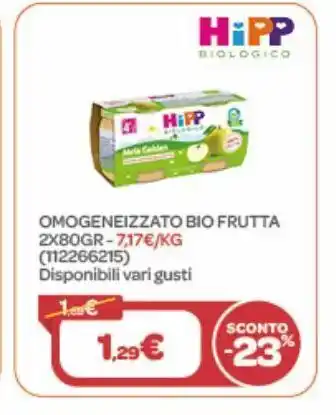 Bimbo Store Omogeneizzato bio frutta 2x80 gr offerta