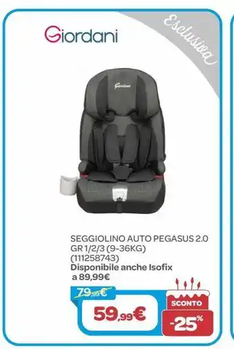 Bimbo Store Seggiolino auto pegasus 2.0 offerta